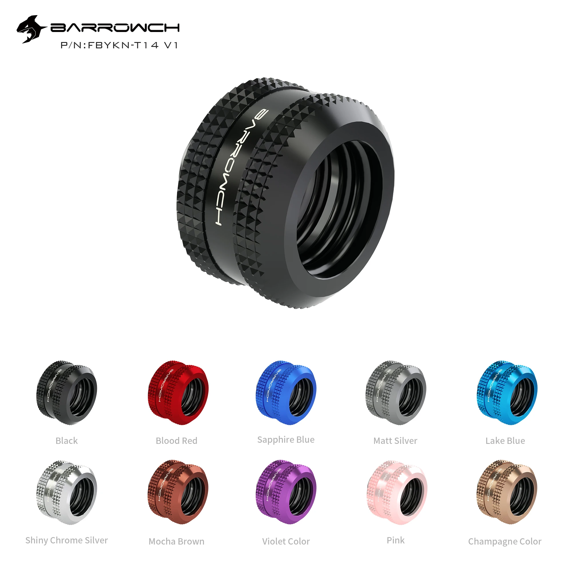 Barrowch FBYKN T12 V1/FBYKN T14 T16 V1 Компрессионный фитинг для OD12mm/14mm/16mm Жесткий трубопровод