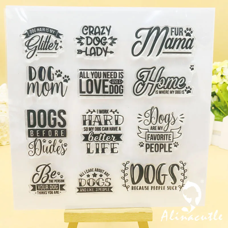 Прозрачные штампы собаки кошки буквы альбом для скрапбукинга бумажный резиновый