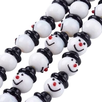about 9pcsstrand cute snowman handmade lampwork glass beads for bracelet diy crafts christmas decor jewelry making supplies