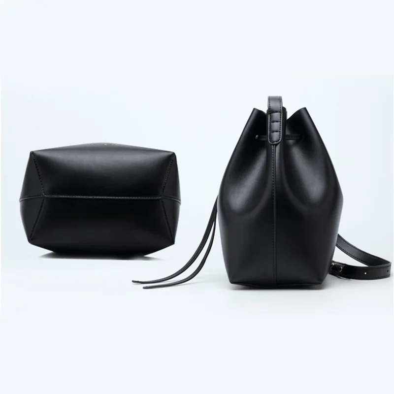 

New rope butterfly knot bag leather European and American fashion bucket bag single shoulder oblique span bag