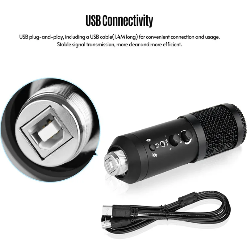 

Xinco USB Microphone for Recording/Streaming/Gaming,professional microphone for PC,Mic Headphone Output&Volume Control