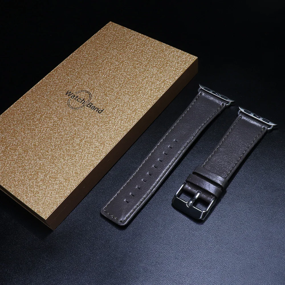 

Genuine Leather Strap For Apple Watch Band 44 mm 40mm iWatch Series 5 4 3 Correa 38mm 42mm Bracelet Smart watchband accessories