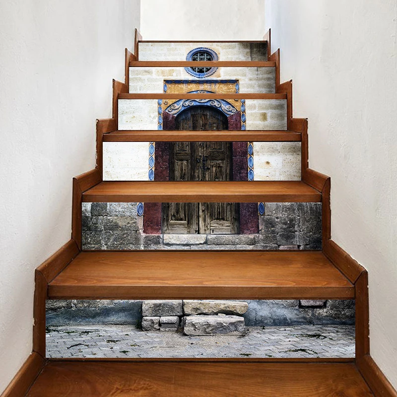 Наклейки роспись 3D ступенька лестница наклейка классическая дверь крутой Сделай