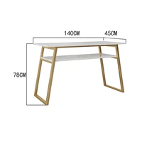 140cm modern nordic style double layer wooden nail tables minimalist gold wrought iron light luxury double manicure desks