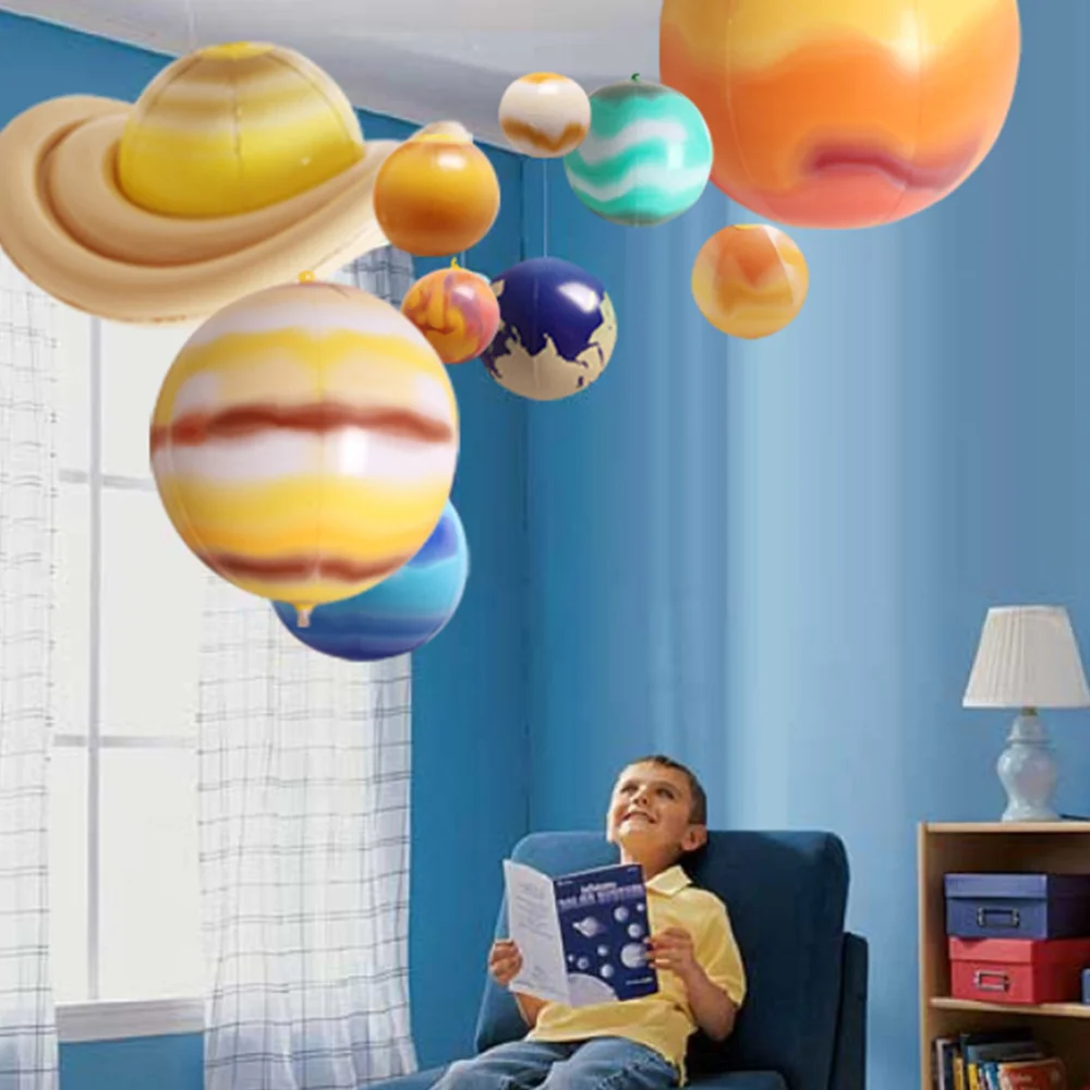 

10pcs Inflatable Balls Imitation Solar System Planets Model Decorative Pendants Balls