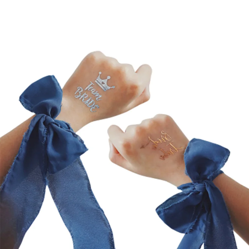 10pcs Bronzing Waterproof Bridesmaid Team Temporary Tattoo Bachelorette Party Sticker Decoration Marriage Bride Supplies | Дом и сад
