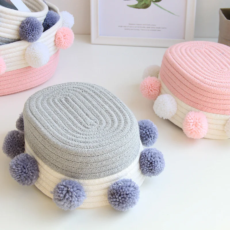 

Let's Make Desk Storage Box Wool Knitted For Office Organizer Living Room Storage Holder Cute Balls Sundries Holder Storage Box