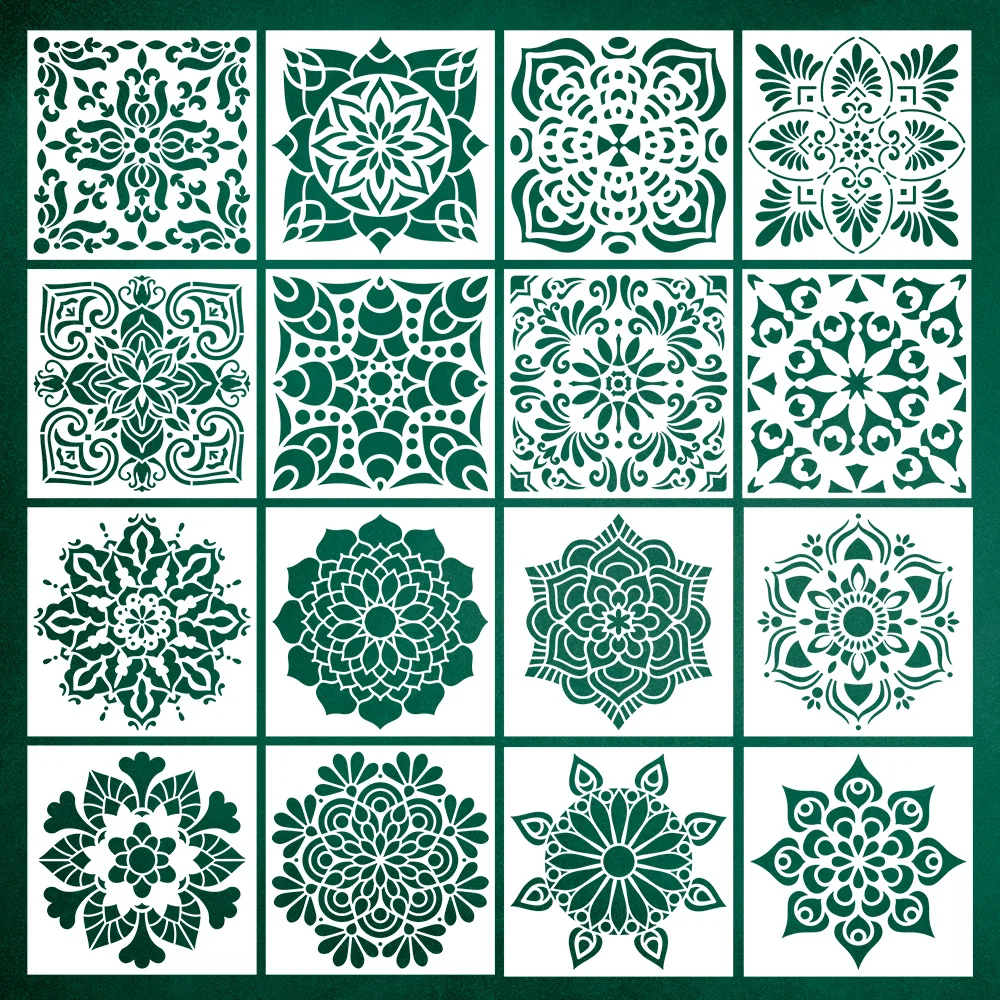 

New Design Painting Wall Mandala Stencils 15x15cm Home Decor DIY Drawing Template Craft Photo Scrapbooking Paper Card