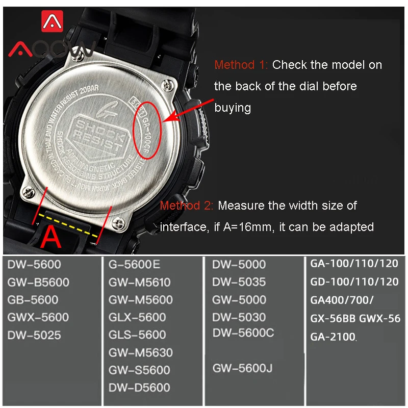 Адаптеры из нержавеющей стали разъем 16 мм для Casio G SHOCK GA 110 100 GD DW 5600 6900 аксессуары