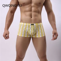 men underwear boxers breathable bar mesh striped mens boxer shorts underwear see through trunks shorts underpants cueca boxers