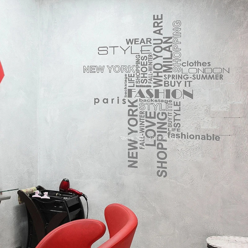 Модные наклейки на стену с цитатами в стиле красоты парикмахерская шоппинг