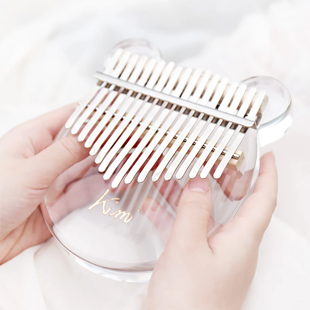 

Kalimba 17 Key Acrylic Transparent Thumb Piano With Tuner Hammer Gig Sticks Cleaning Cloth Case Manual Keyboard Instrument