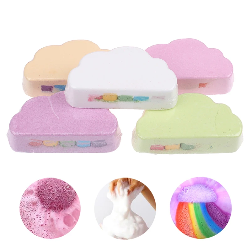 

110g soap Natural Skin Care Cloud Rainbow Bath Salt Shower Bomb Exfoliating