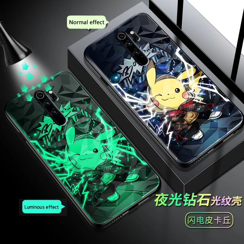 

3D Luminous Case For Xiaomi Mi 9 10 10T POCO X2 F2 Redmi 8 8A 9 9A K30 Note 9 8 7 Pro Night light shockproof PC Hard Cover Coque