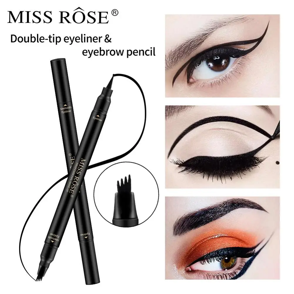 2 в 1 Подводка для глаз карандаш бровей водонепроницаемый 4 вилка кончик Карандаш