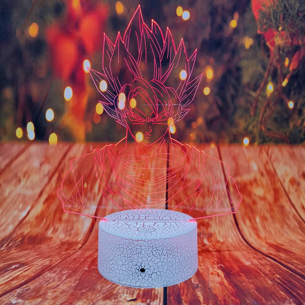 Новая 3D Светодиодная лампа Drgon Ball Son Goku ночник 7 Авто Цвет Градиент Иллюзия USB для