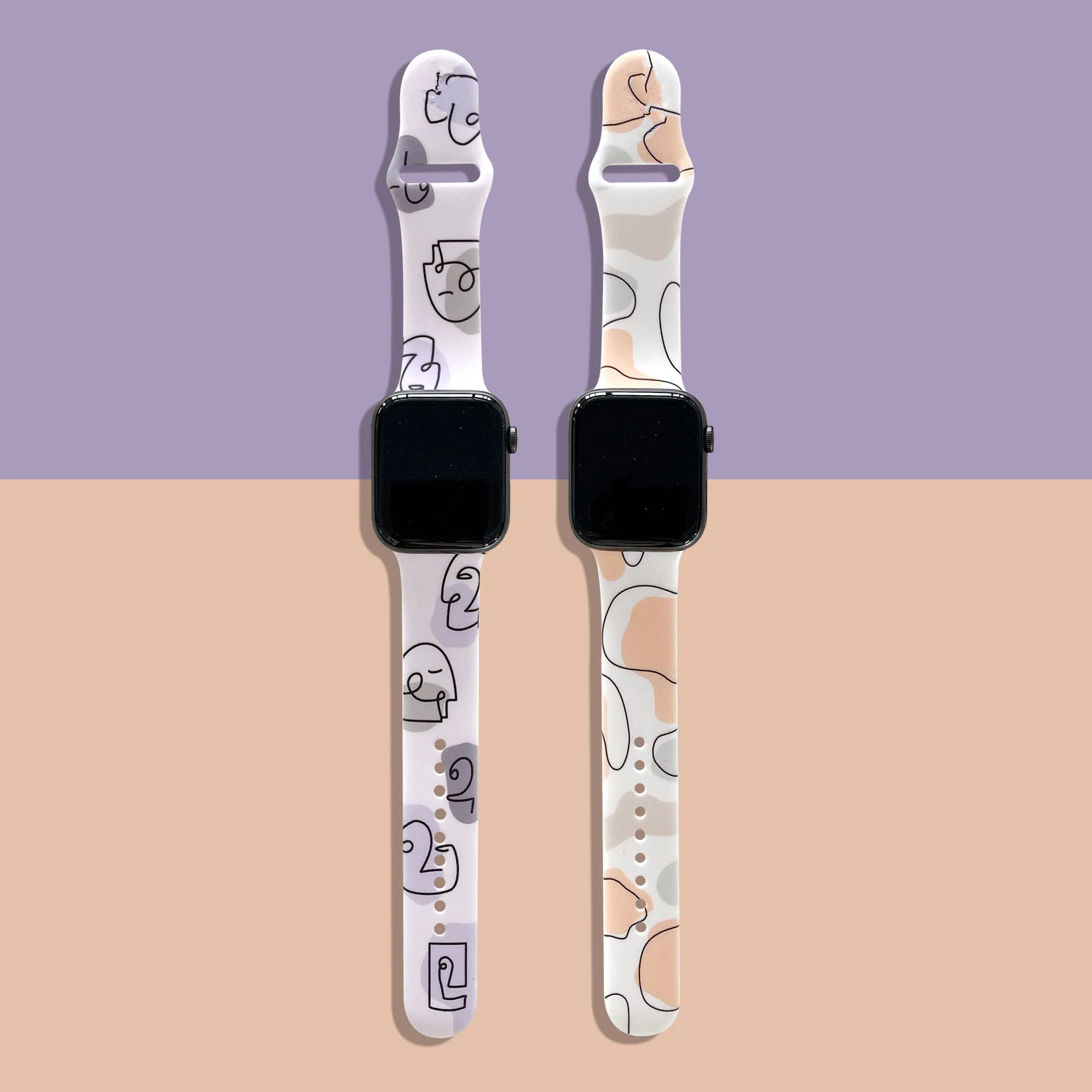 

Paint Pattern Silicone Straps for apple watch band For iWatch Series SE 7 6 5 4 3 2 1 Correa 38 40 41 42 44 45mm Watchbands