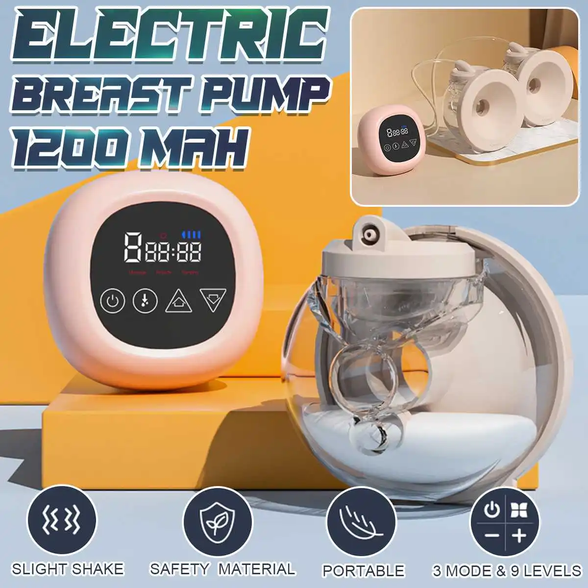 

Новый умный электрический переносной молокоотсос с ЖК-дисплеем, автоматический бесшумный молокоотсос с зарядкой от USB, детский молокоотсос...