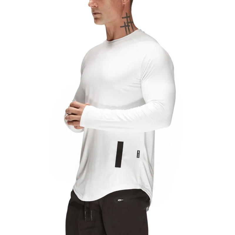 

Man Gym Fitness Running Shirt Workout Jersey Rashgard Men‘s Sports Shirt Long Sleeve Quick Dry Top Crossfit T-shirt