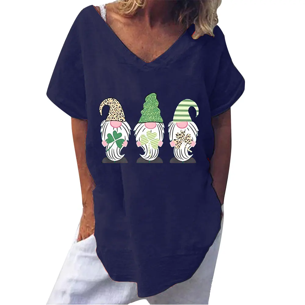 

Loose T Shirt Tees Fashion Ladies Oversized T-shirt Women Short Sleeve Summer Tees V Neck T Shirt Women Clothing Casual Top