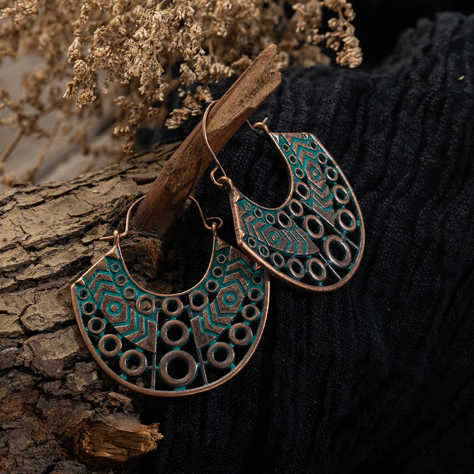 Женские винтажные богемные серьги-капли Goldn геометрические полые этнические