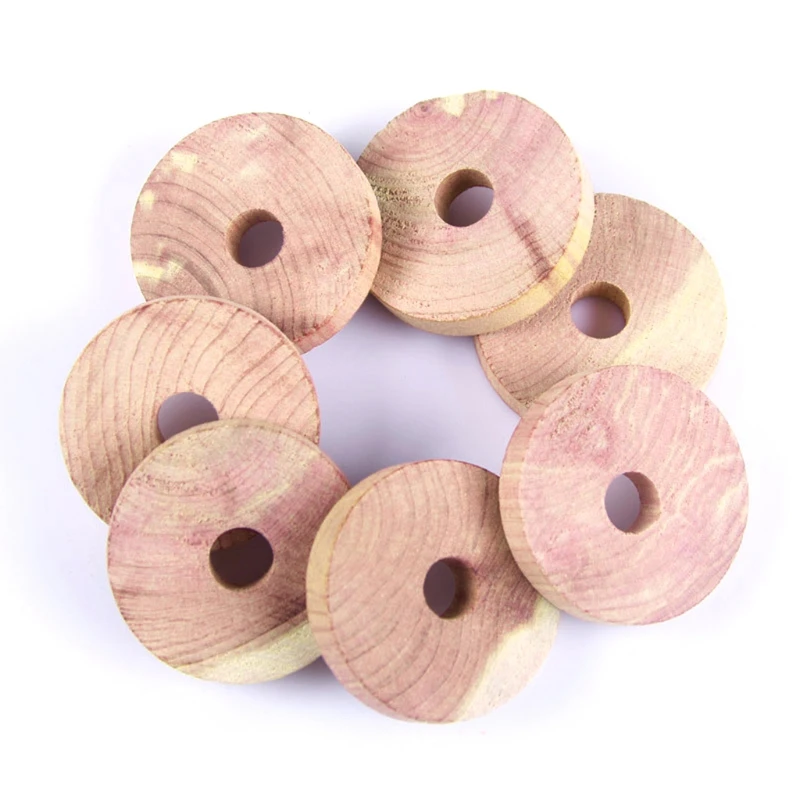 

12pcs Cedar Wood Block Round Ring Wardrobe Natural Pure Insect Repellent Mothproof Camphor Moth