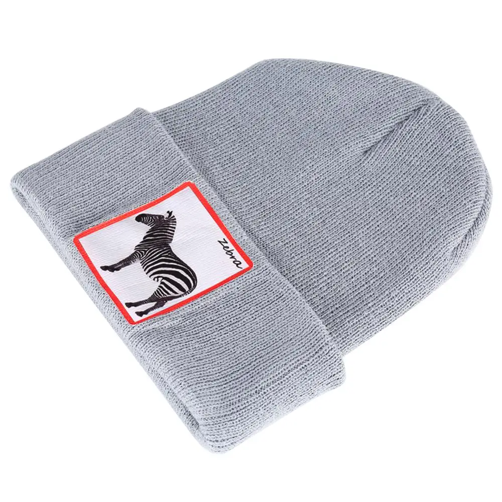 Men's Knitted Hat Red Zebra Pattern Beanie Skullies Warm Winter Unisex Solid Baggy Crochet Bonnet Christmas Gift Hats Cap | Аксессуары