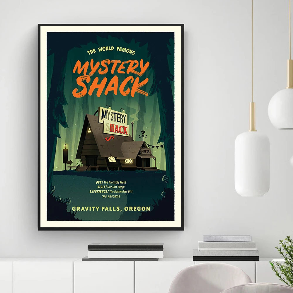 

Mystery Shack Movie Retro Canvas Painting Hd Print Vintage Wall Art Travels Cities Retro Poster Travel Landscape Picture Decor
