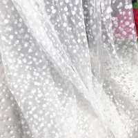 1 meter soft translucent off white polka dot lace fabric for bridal gown wedding dress