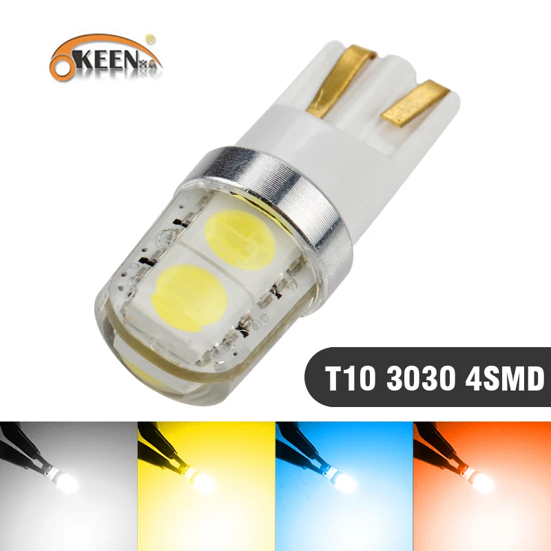 2 шт Автомобильный светодиодный T10 5050 4SMD 350LM кремния W5W Габаритные фонари для