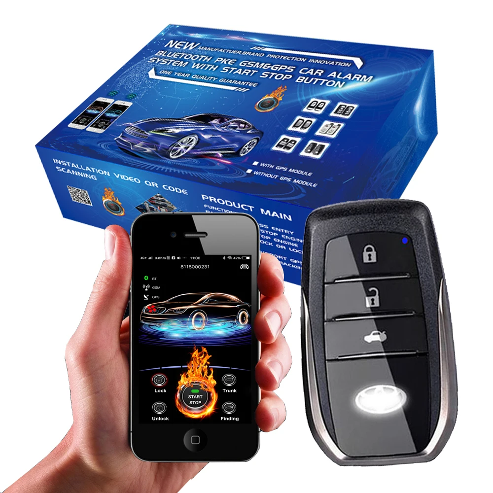 Смартфон gsm& gps Автомобильная сигнализация совместимый Центральный замок для авто автомобильный двигатель start stop система keyless go