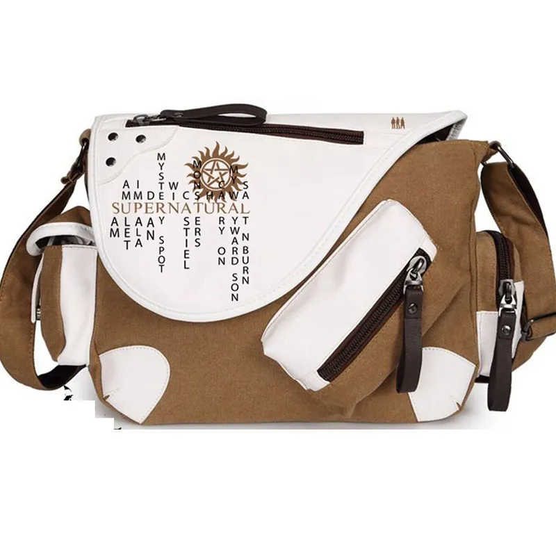 

Supernatural Evil SPN Women Canvas Casual Zipper Men Shoulder Bag Crossbody Bags Boys Girls Kids Schoolbags Messenger Bag