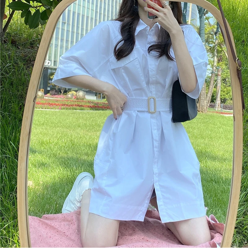 

Vestidos Verano Summer Clothes For Women Tunics White Dress De Mujer Femme Mini Dress Fashion Robe Chemise A166