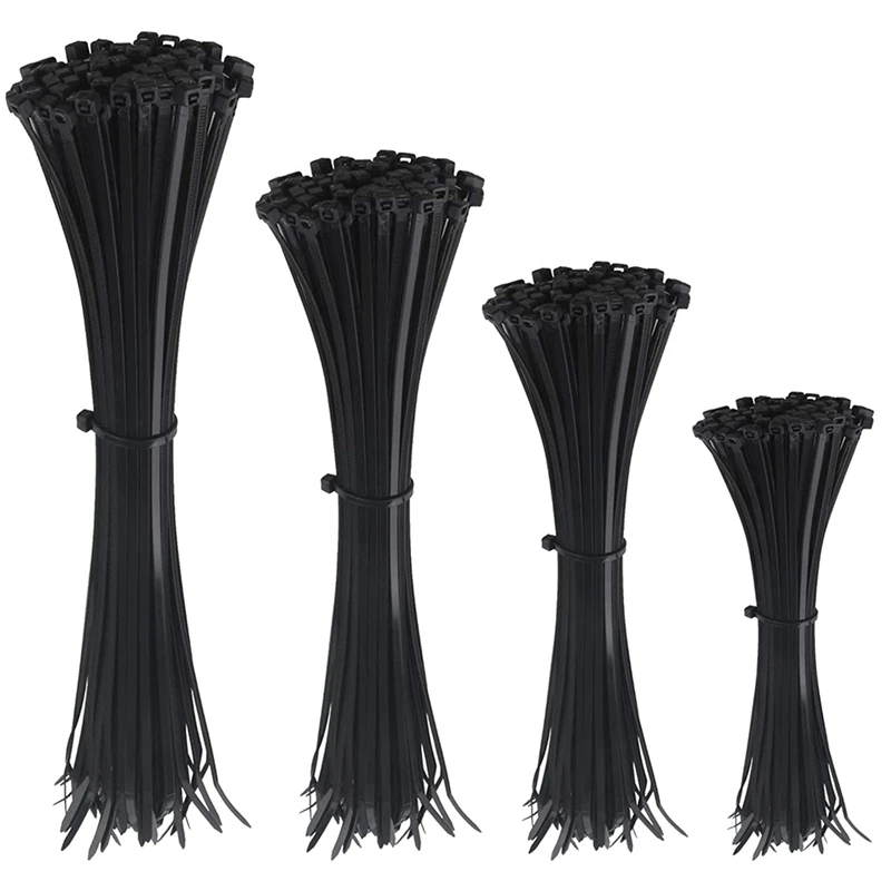 400 штук кабельных стяжек нейлоновые кабельные стяжки самоблокирующийся черный