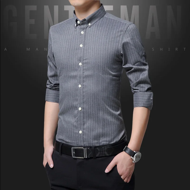 Новое поступление осенняя повседневная мужская рубашка модная классическая