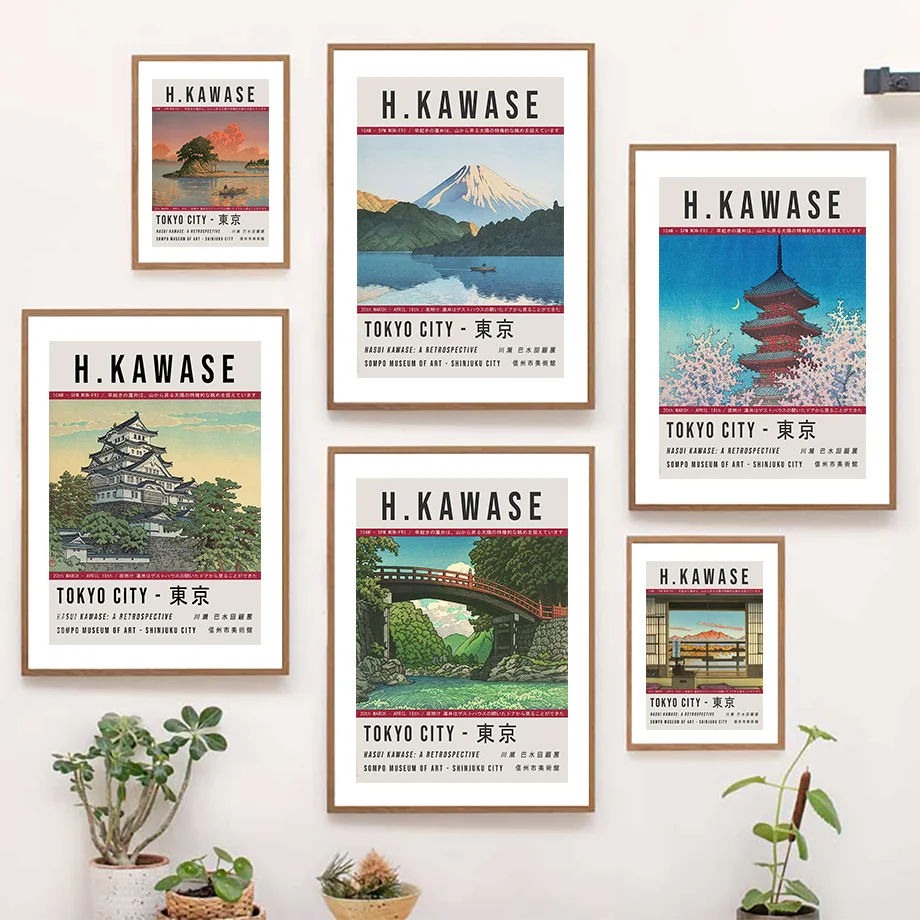 

Mount Fuji Bridge Tokyo City Exhibition Vintage Wall Art Canvas Painting Posters And Prints Wall Pictures For Living Room Decor