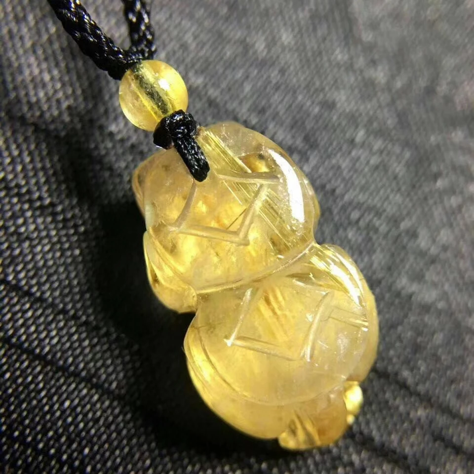 Высококачественный натуральный Золотой рутилированный кварцовый кулон 20 5*12*10 мм