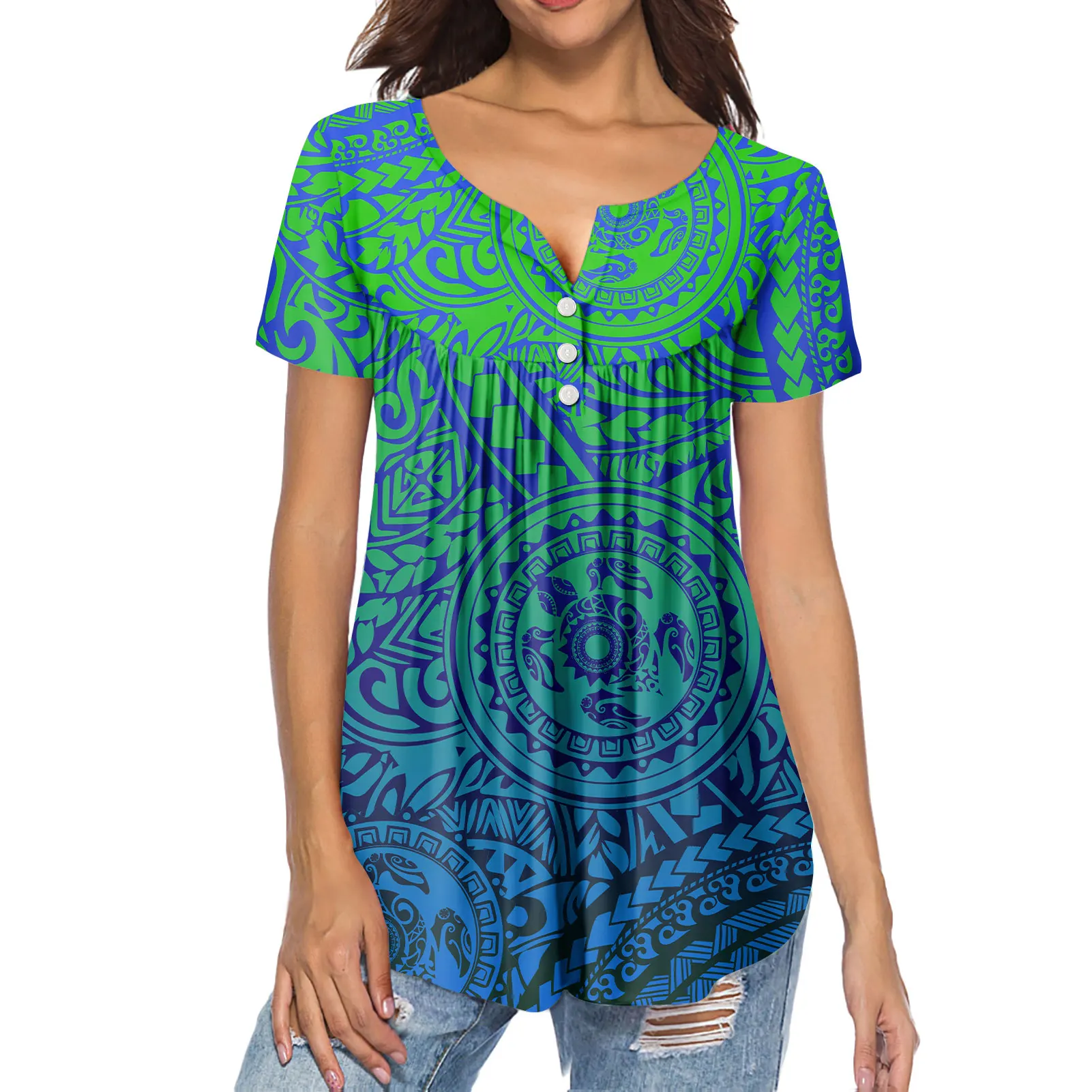 

Blusas Feminina Verao 2021 Summer Bohemian Style Fashion Renders Female Blouse To Figure Loose Pullovers With Short Sleeves