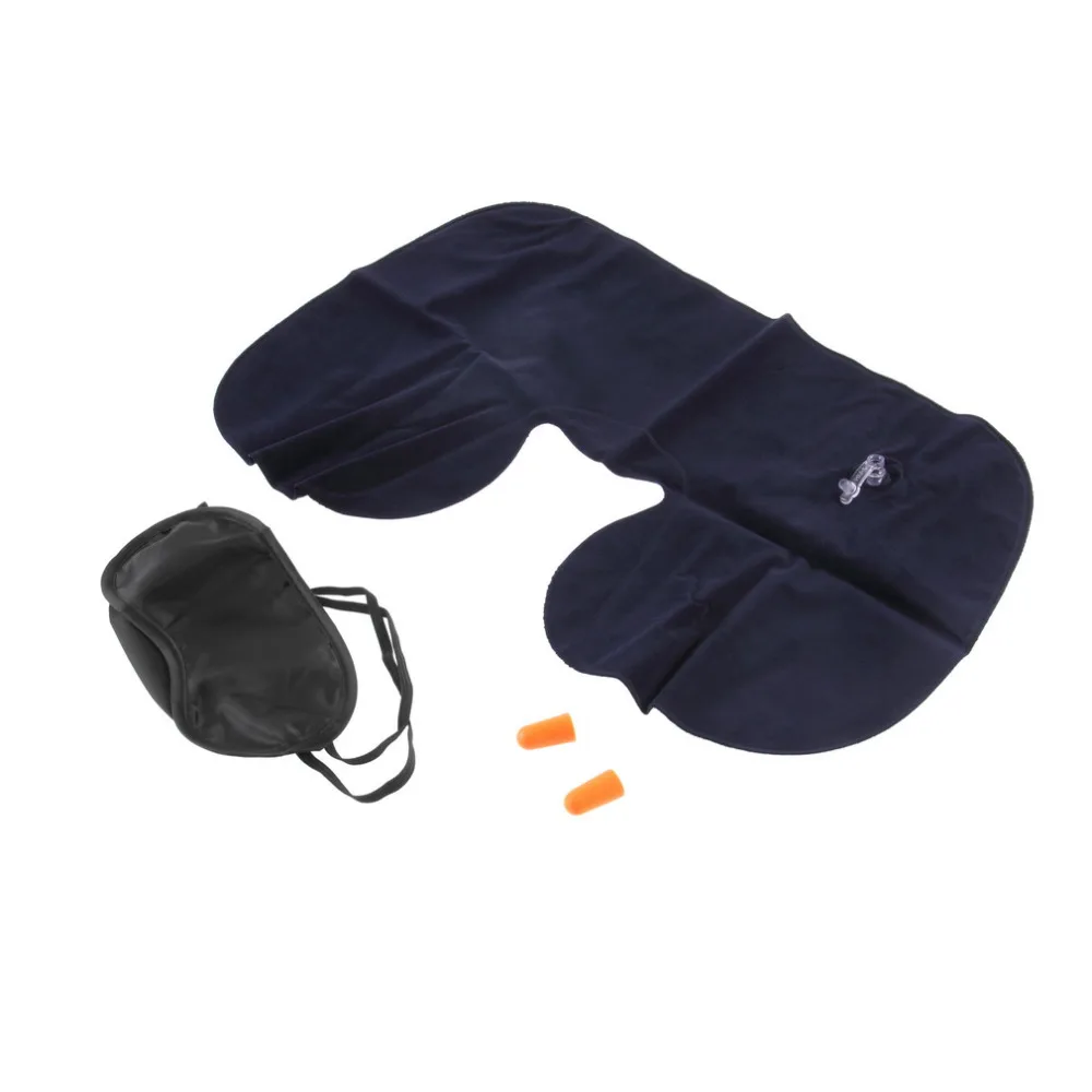 1 set Travel Neck Pillow U Shaped Office Flight Traveling Rest Soft Cushion Health Care+eye mask + 2 Ear Plug | Дом и сад