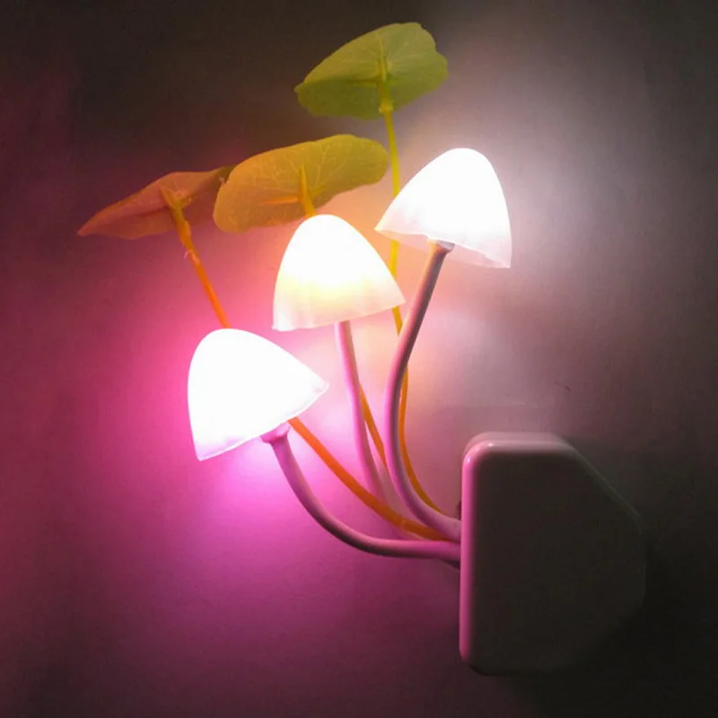 Birthday Party Decor Novelty Mushroom Fungus Light EU & US Plug Sensor 110v-220V 3 LED Colorful Lamp Decoration | Дом и сад