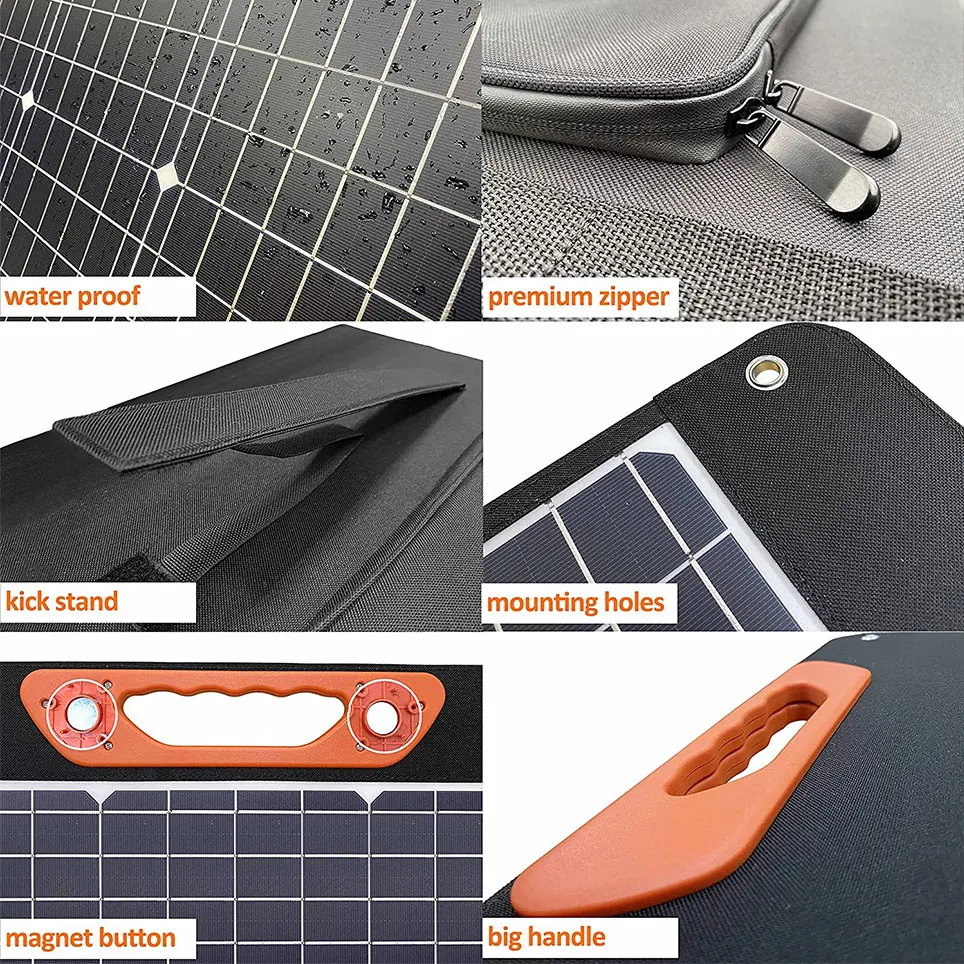 

70W solar panel portable foldable 4-port DC / PD 60W / qc3.0/usb compatible jacket / ecoflow / goal zero