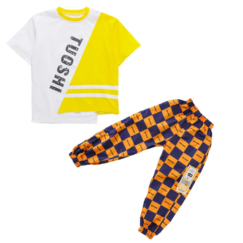 Детский костюм для уличного танца мальчиков и девочек в стиле хип хоп джазовых