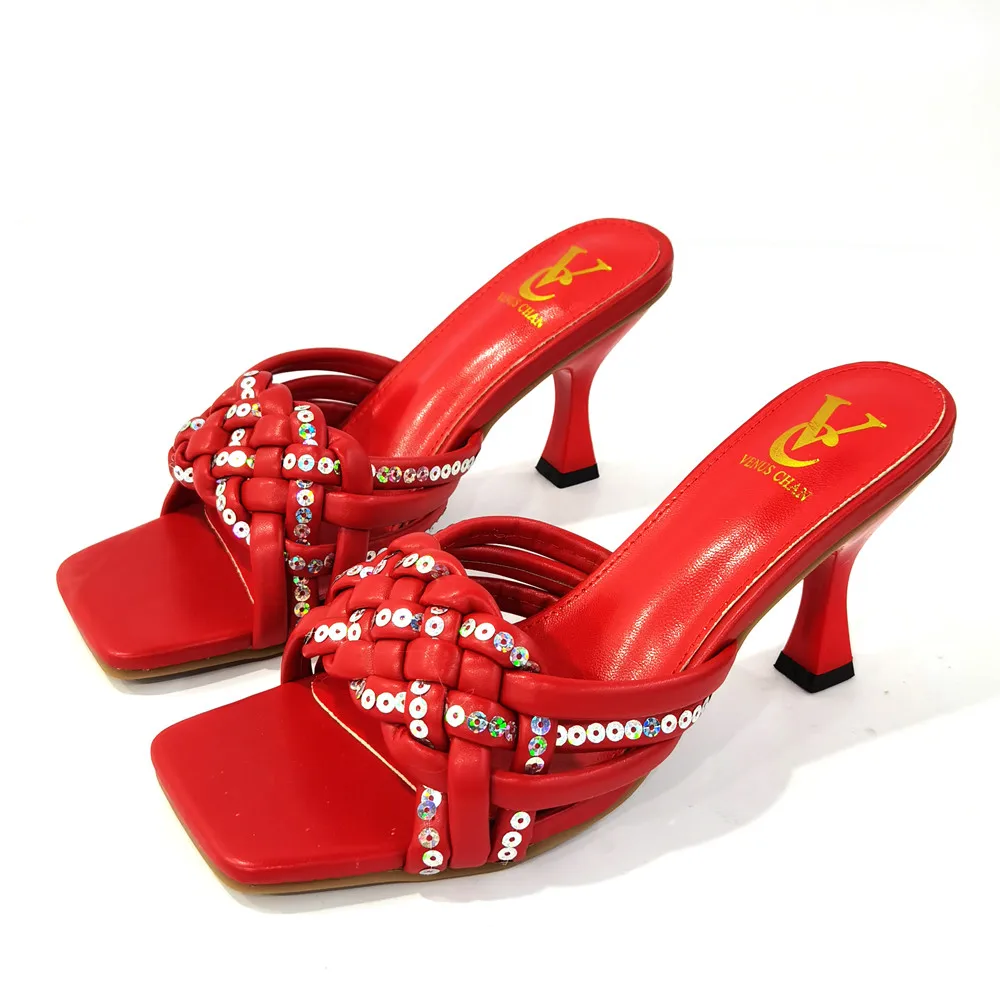 

Red Shoes African Style Shoes for Women Mama Slippers Luxery Shoes Women Ladies Shoes Wedding Shoes for Women Bride