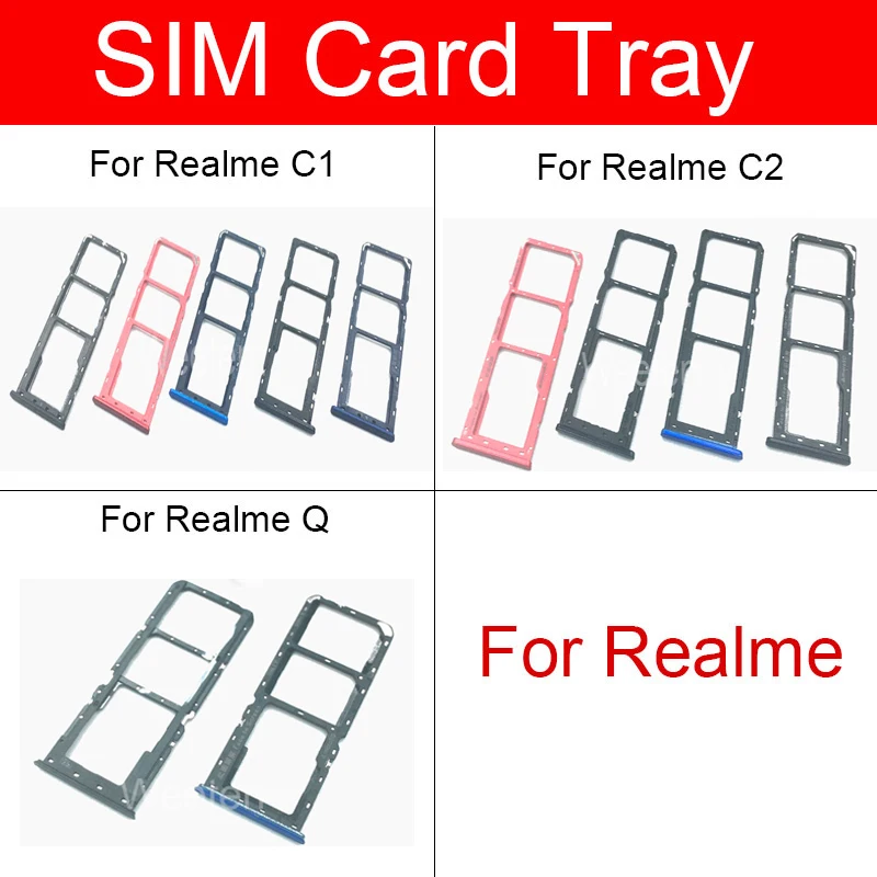 Лоток для сим карт Realme Q C1 C2 лоток со слотом карты держатель адаптер Запчасти