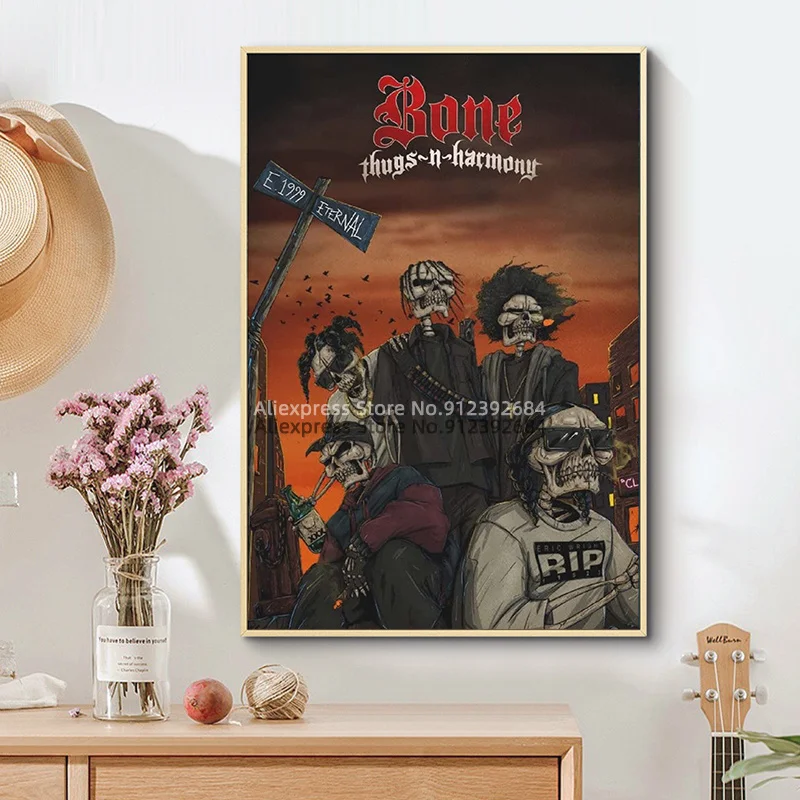 Картина Bone Thugs-n-Harmony Hip Hop Rap Group для украшения стен в гостиной или спальне на холсте.