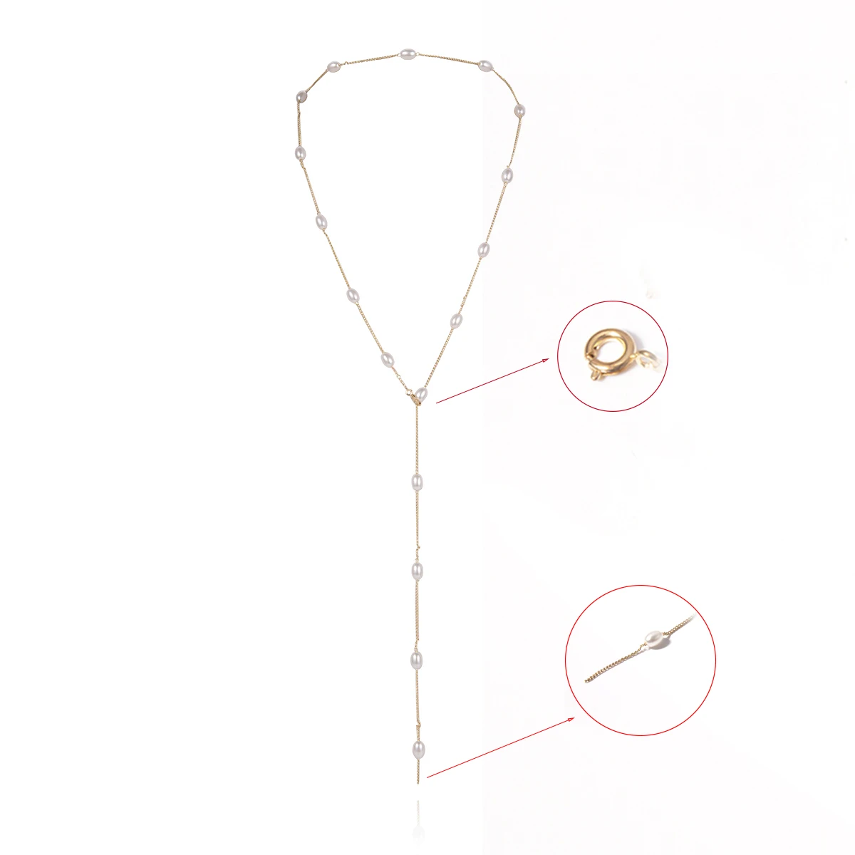 Чокер IngeSight.Z Женский длинное ожерелье в стиле бохо с имитацией жемчуга простая