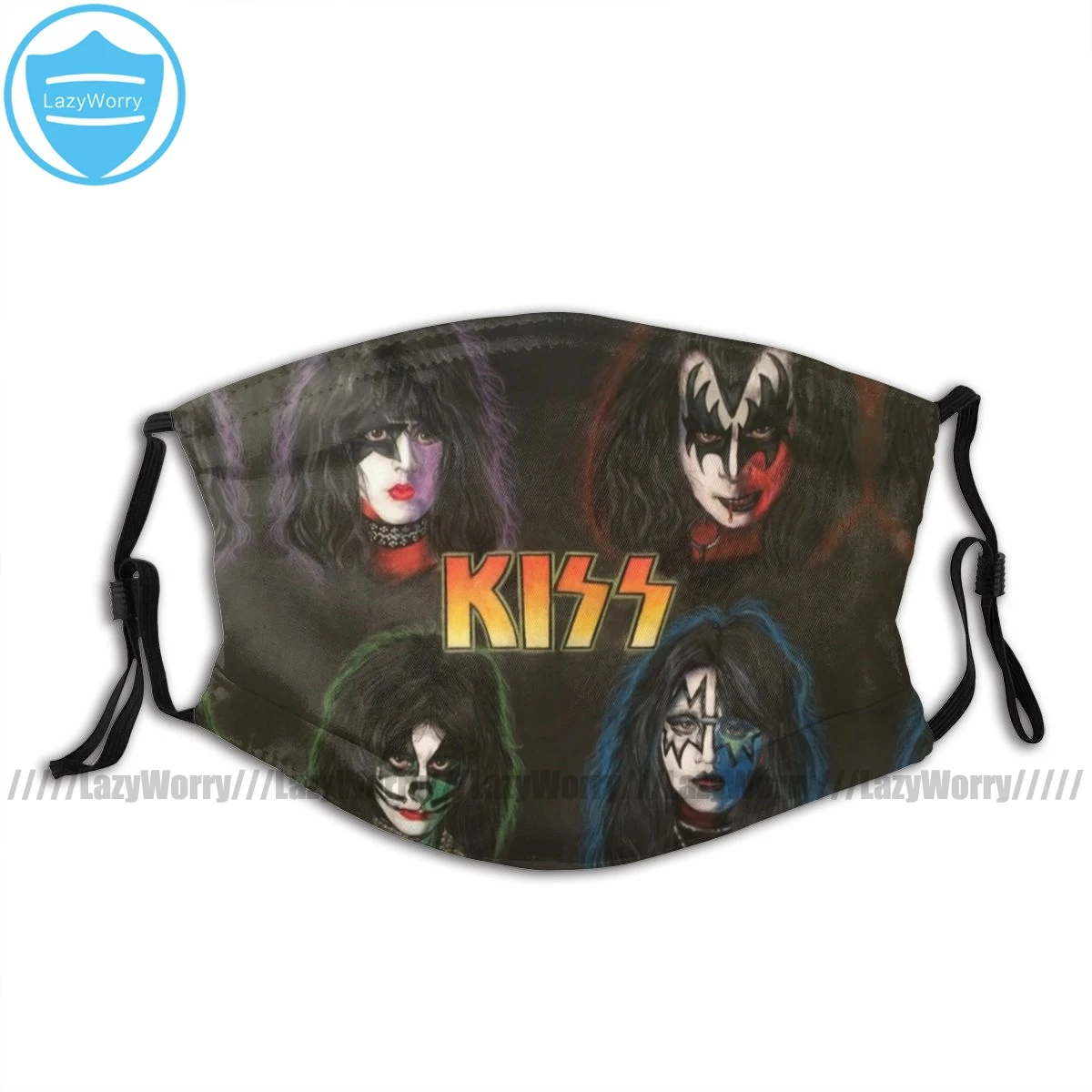 Поцелуй Band маска для лица поцелуй плакат модная забавная с 2 фильтрами взрослых |