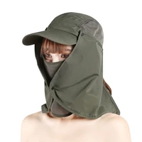 1pc fishing caps portable removable 360 degree neck cover fishing hat sun ear flap bucket foldable outdoor hiking uv protection