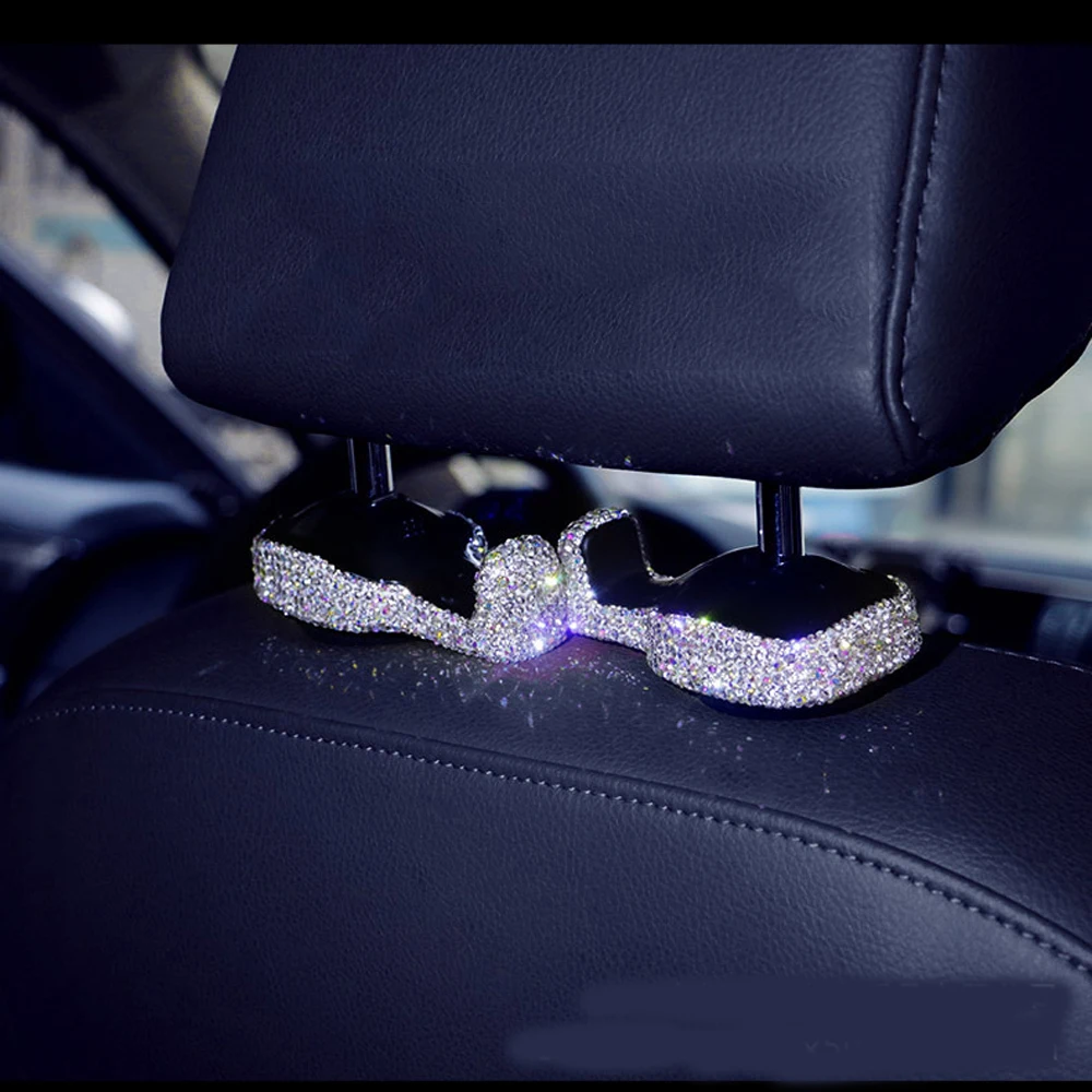 

Creative Multifunctional Car With Diamond-Encrusted Hook Car Seat Back Car Inner Rear Seat Invisible New Seat Hook