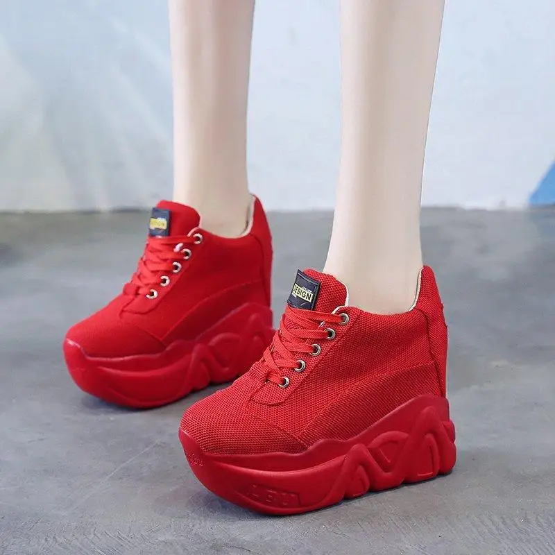 

Online celebrity Super Fire Torre Shoes Women's 2021 New Joker Slope Heel Air-permeable Mesh Increased Cake Women's Shoes 11CM